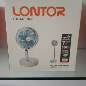 7 Inches Lontor Rechargeable Table Fan ( adjustable Length )