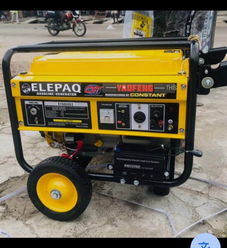 4.5Kva Elepaq Key Starter Generator with Wheels and Handle. SV6800E2