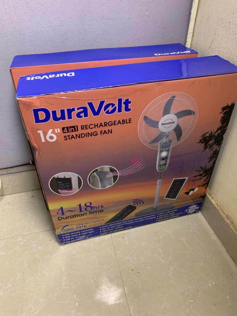 16Inches Duravolt 4-1 Solar Fan White Color