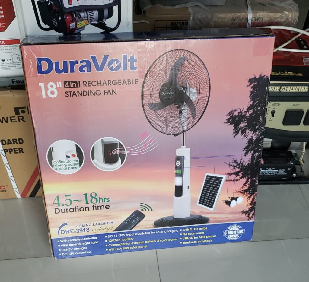 18 Inches 4- 1 Solar Fan White Color